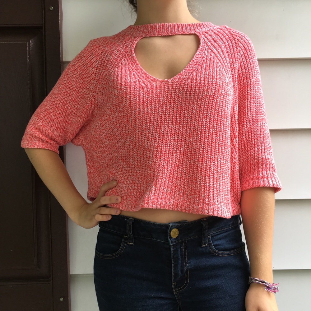 Bright pink crop top